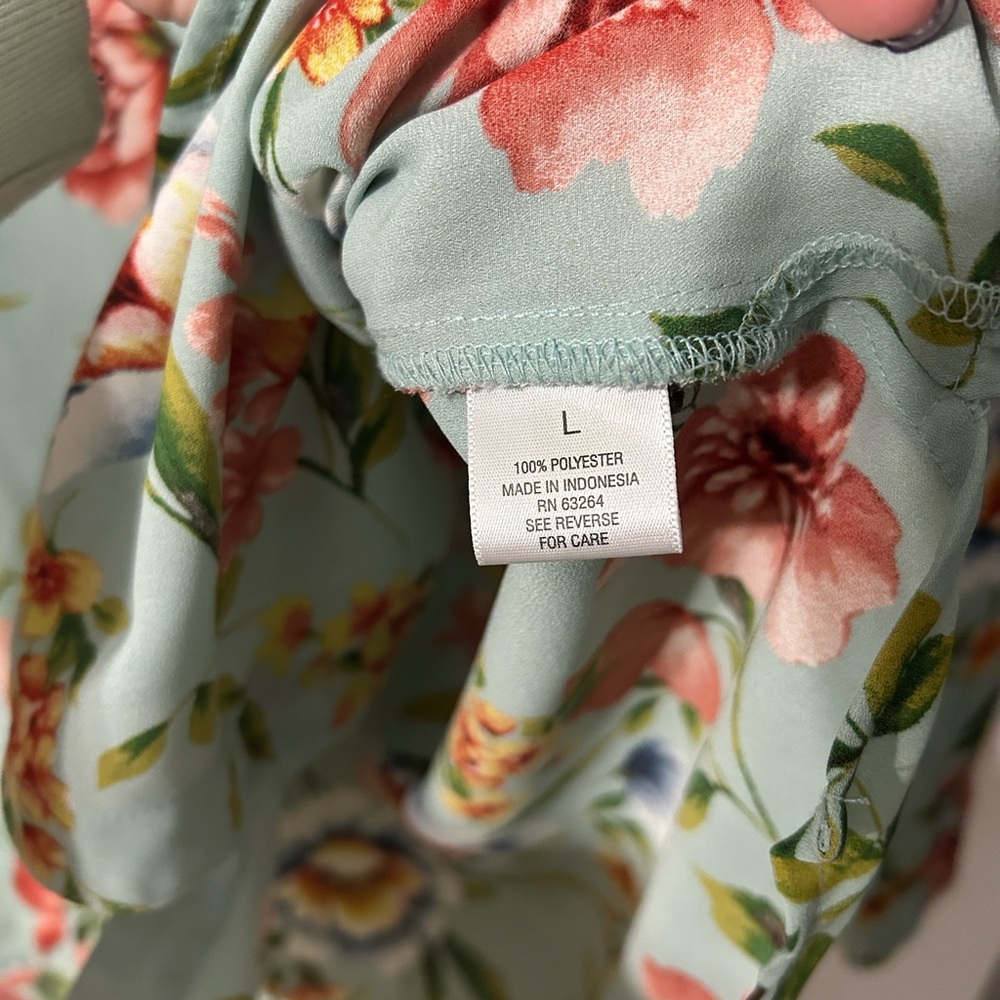 Roz & Ali Women’s Tropical Floral Print Blouse Size Large - Picture 5 of 5